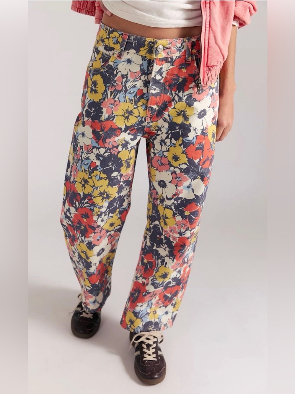 NWOT Free People Deep Trance Floral Jeans Size 28